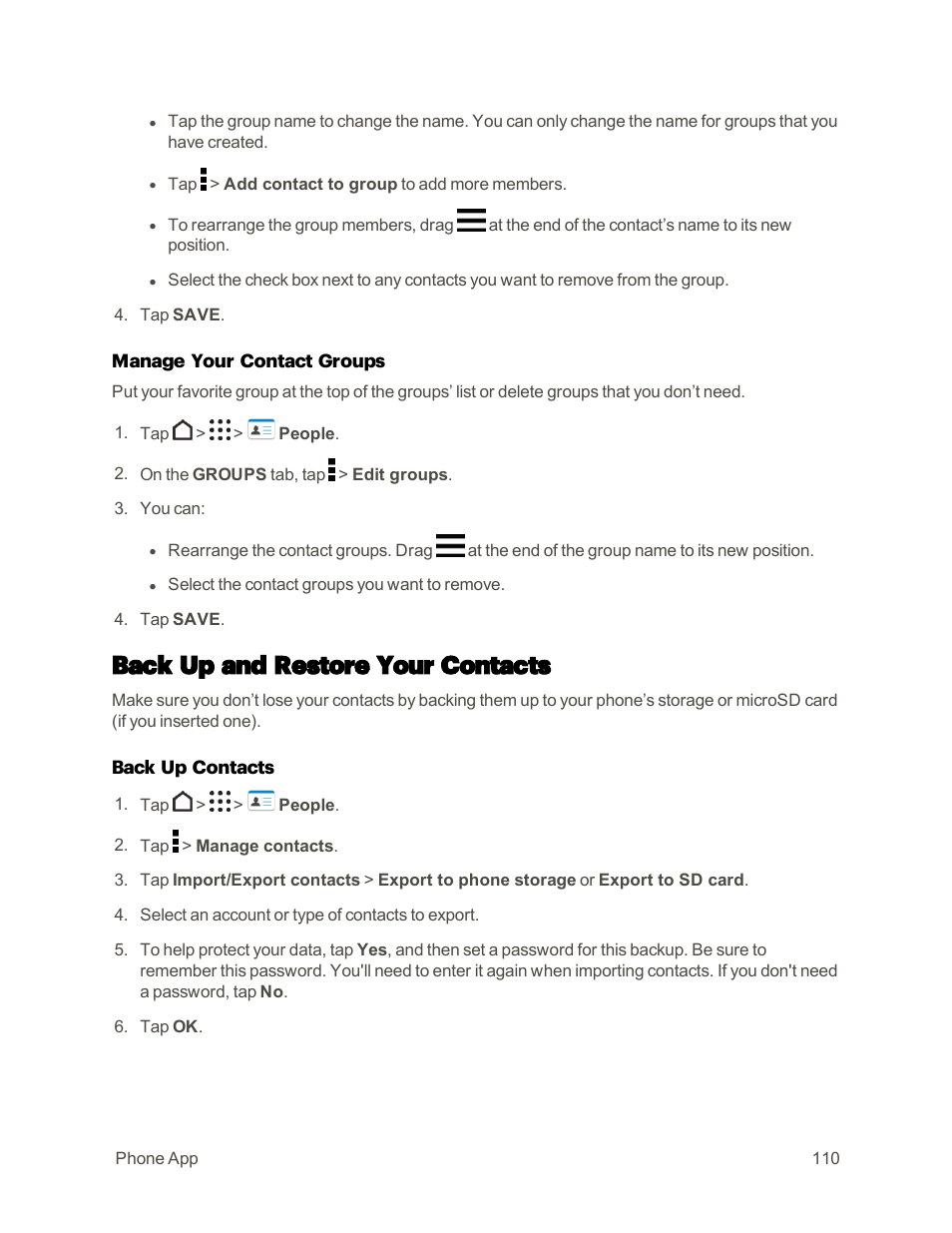 Back up and restore your contacts | HTC One M9 User Manual | Page 123 / 304