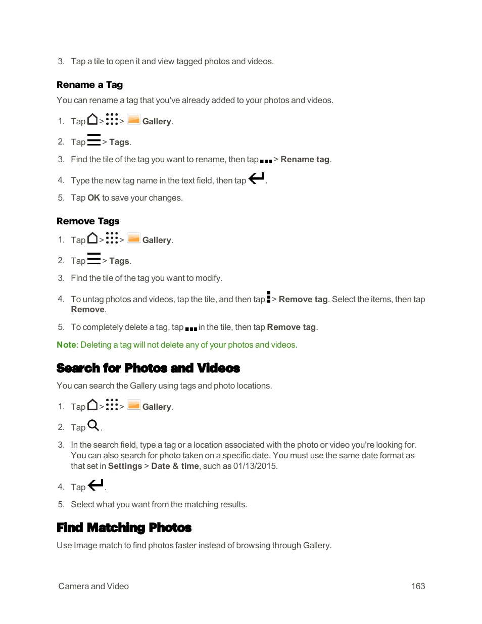 Search for photos and videos, Find matching photos | HTC One M9 User Manual | Page 176 / 304
