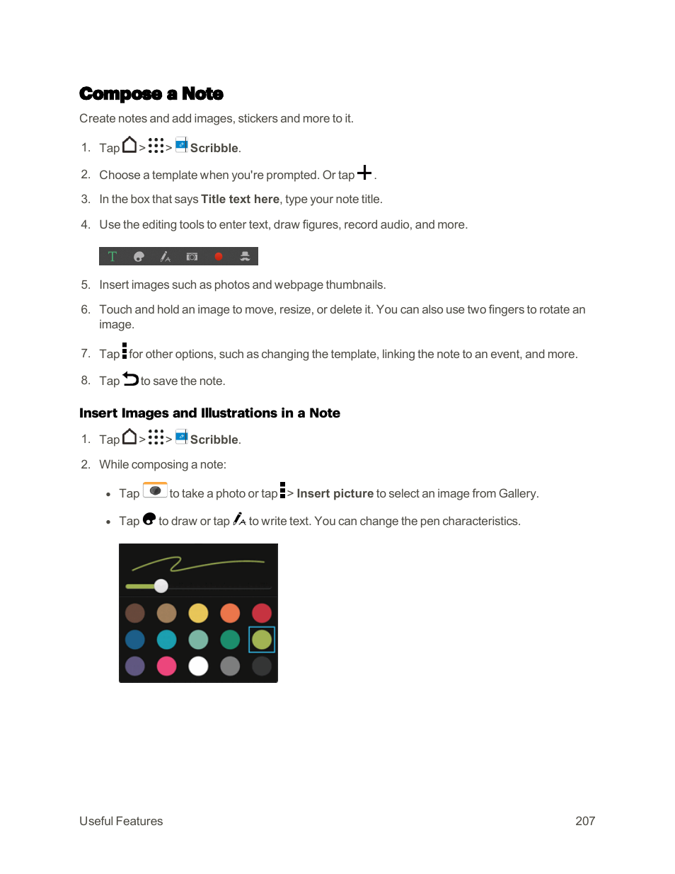 Compose a note | HTC One M9 User Manual | Page 220 / 304