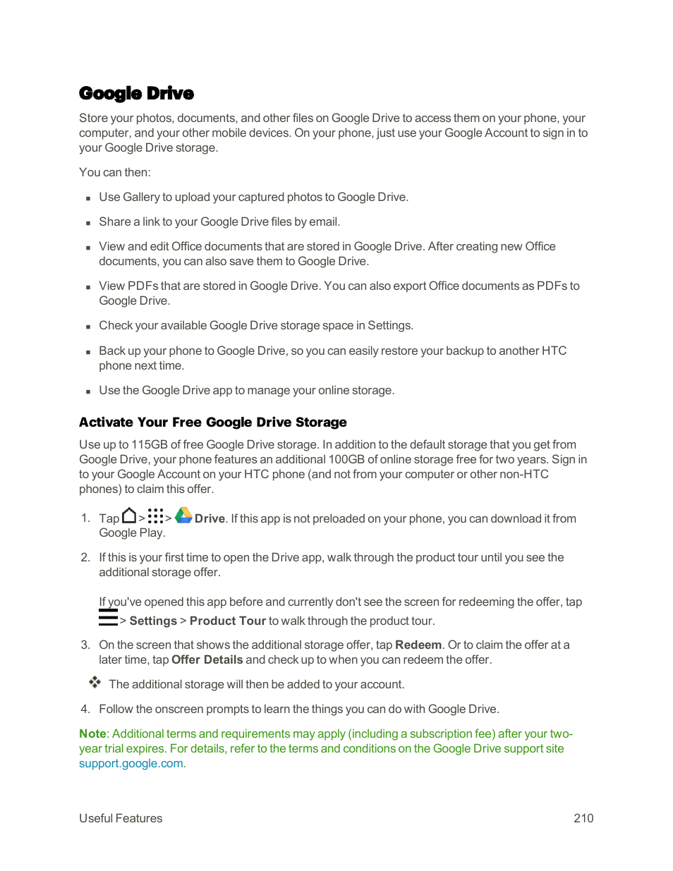 Google drive | HTC One M9 User Manual | Page 223 / 304