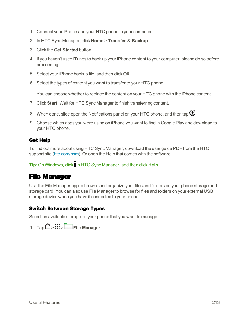 File manager, File, Manager | HTC One M9 User Manual | Page 226 / 304