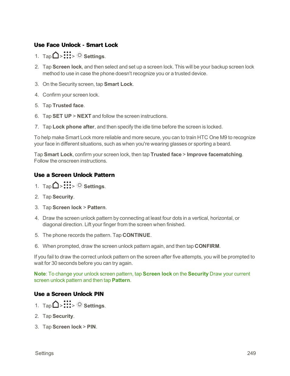 HTC One M9 User Manual | Page 262 / 304