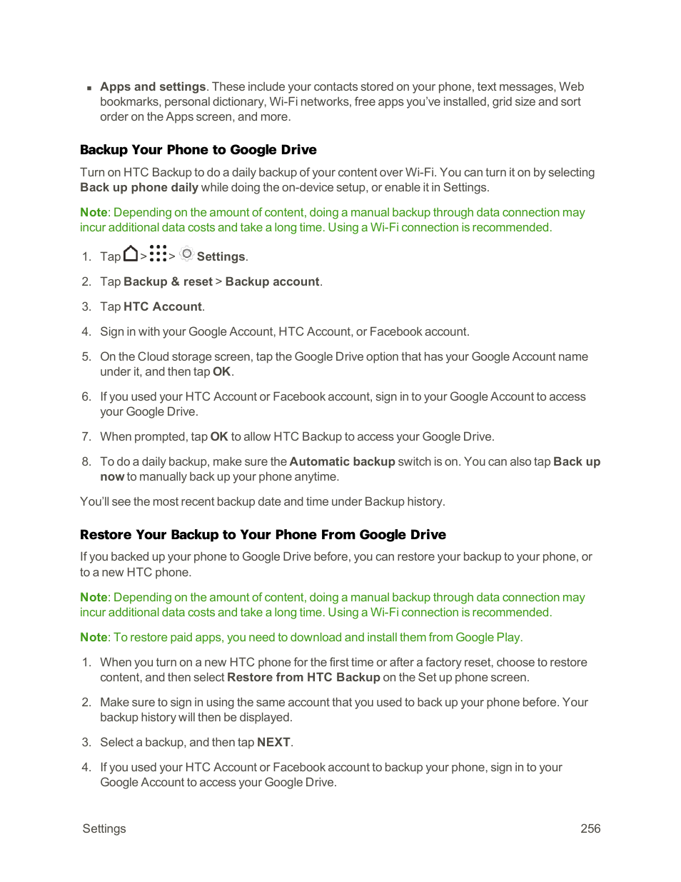 HTC One M9 User Manual | Page 269 / 304