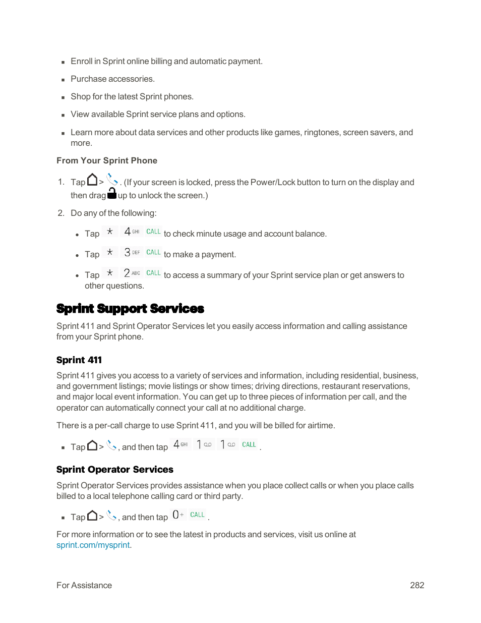 Sprint support services | HTC One M9 User Manual | Page 295 / 304