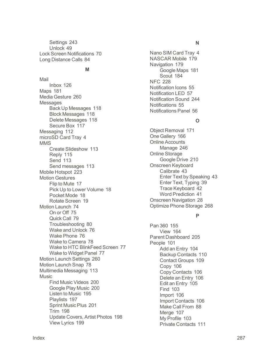 HTC One M9 User Manual | Page 300 / 304