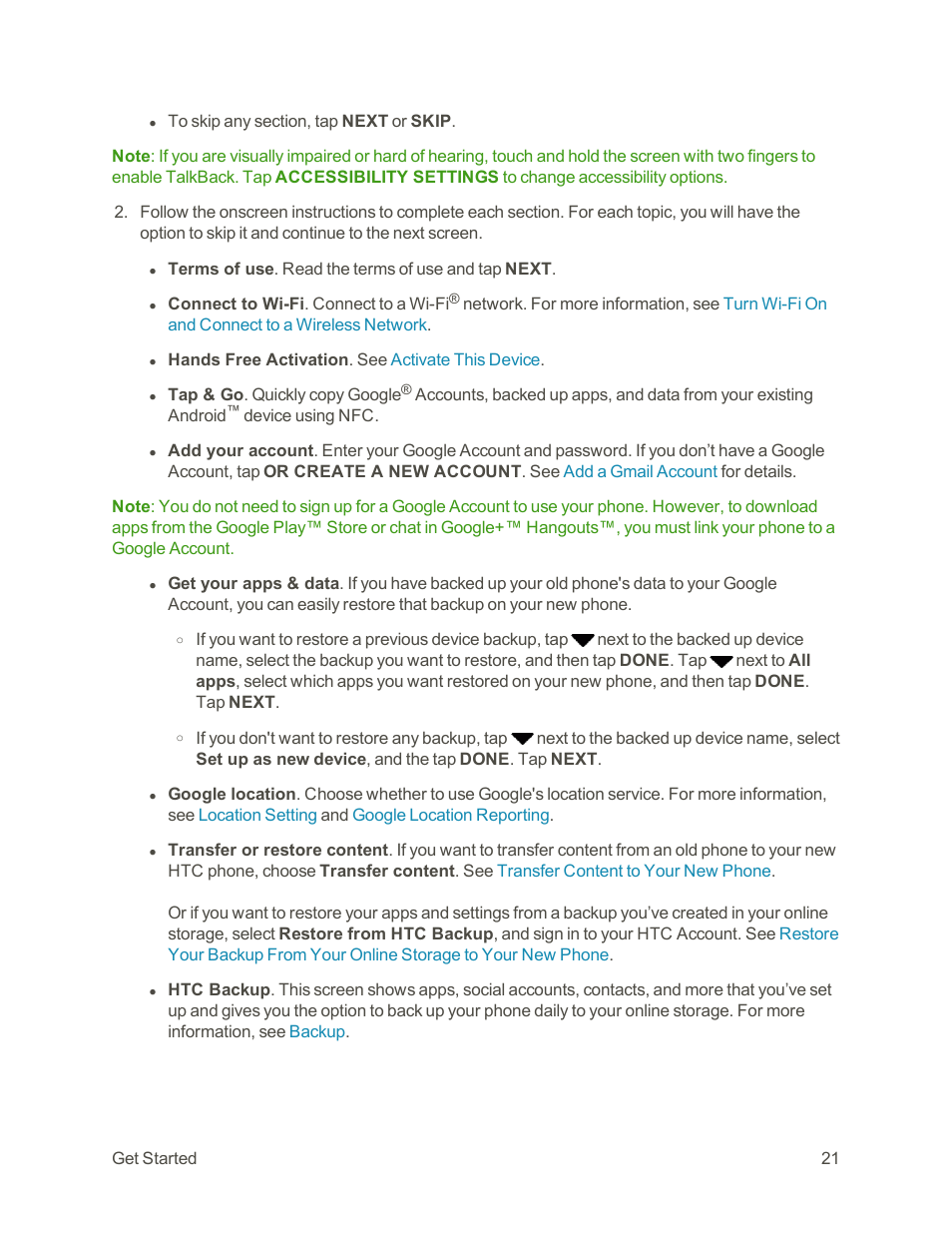HTC One M9 User Manual | Page 34 / 304