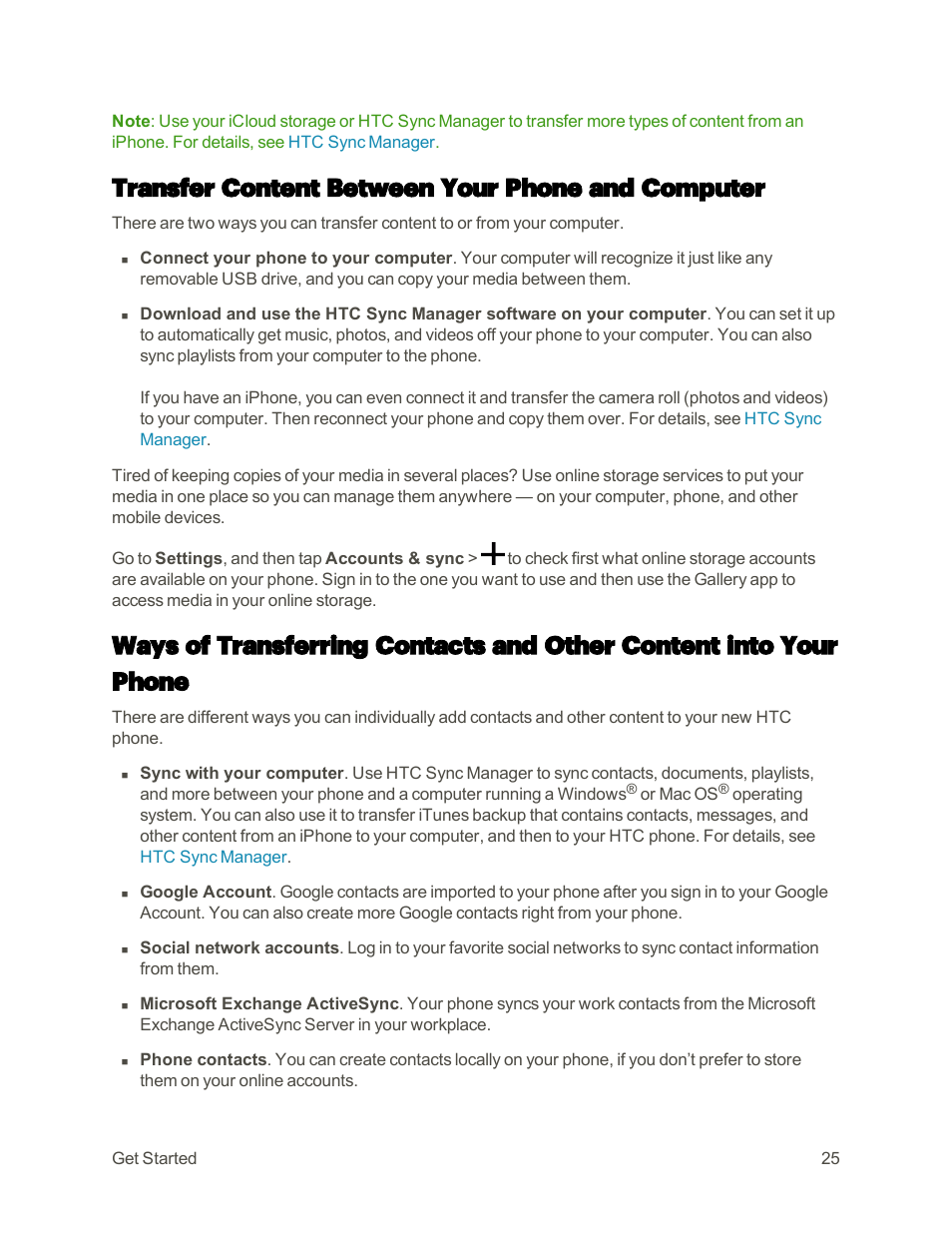 Transfer content between your phone and computer | HTC One M9 User Manual | Page 38 / 304