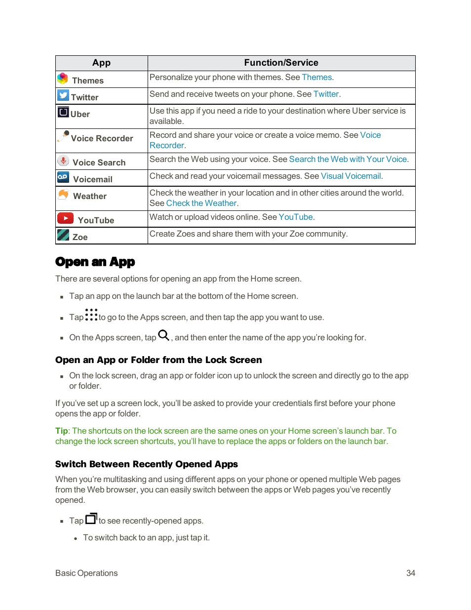 Open an app | HTC One M9 User Manual | Page 47 / 304