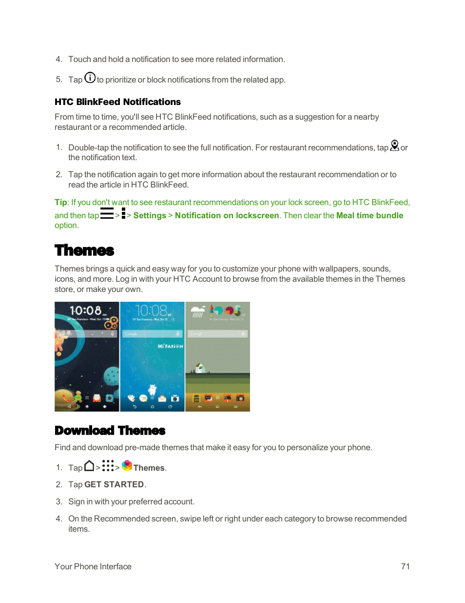 Themes, Download themes | HTC One M9 User Manual | Page 84 / 304