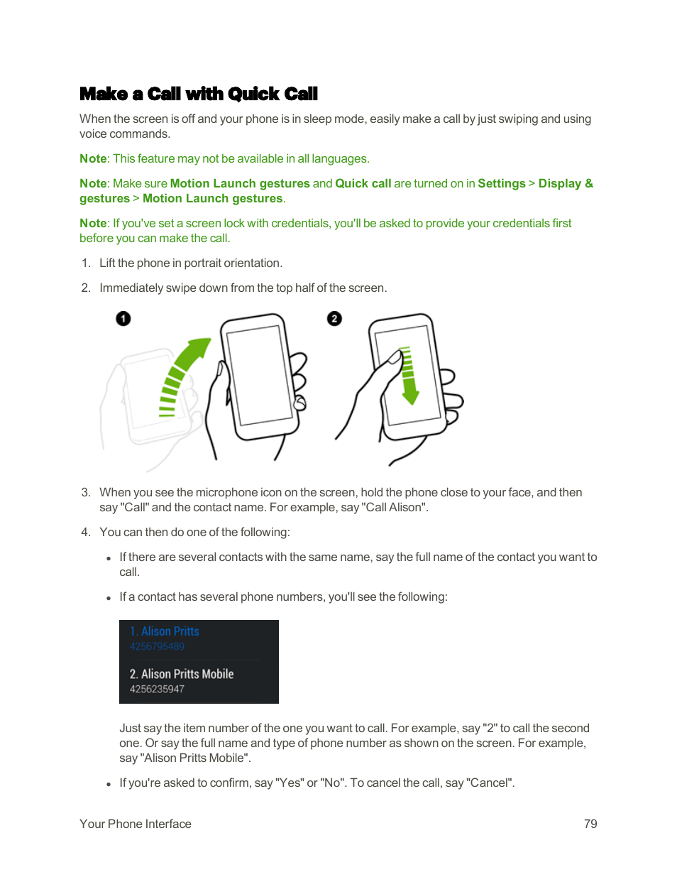 Make a call with quick call | HTC One M9 User Manual | Page 92 / 304