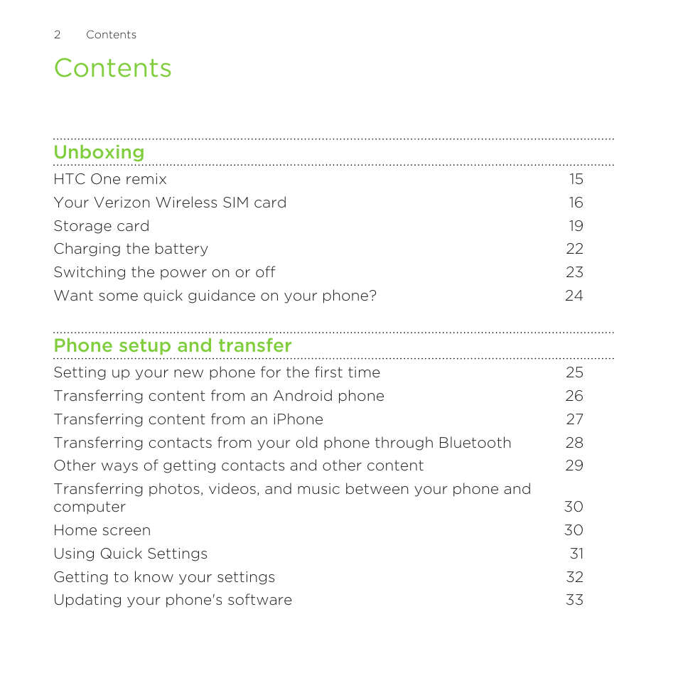 HTC One Remix User Manual | Page 2 / 285