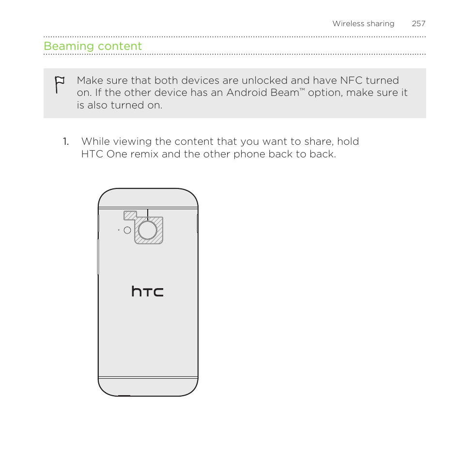 Beaming content | HTC One Remix User Manual | Page 257 / 285
