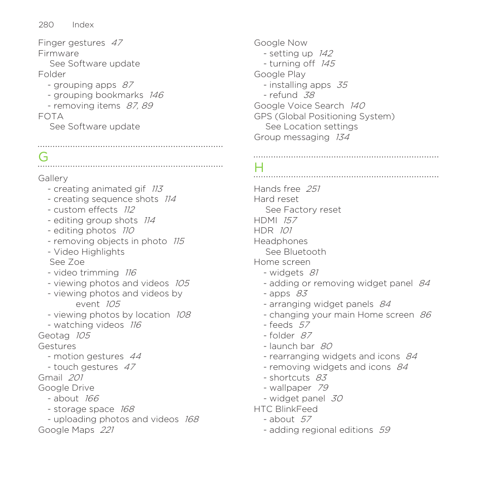 See htc blinkfeed | HTC One Remix User Manual | Page 280 / 285