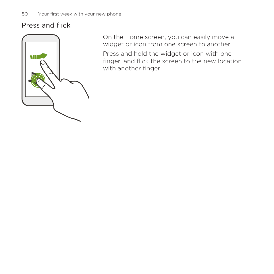 Press and flick | HTC One Remix User Manual | Page 50 / 285