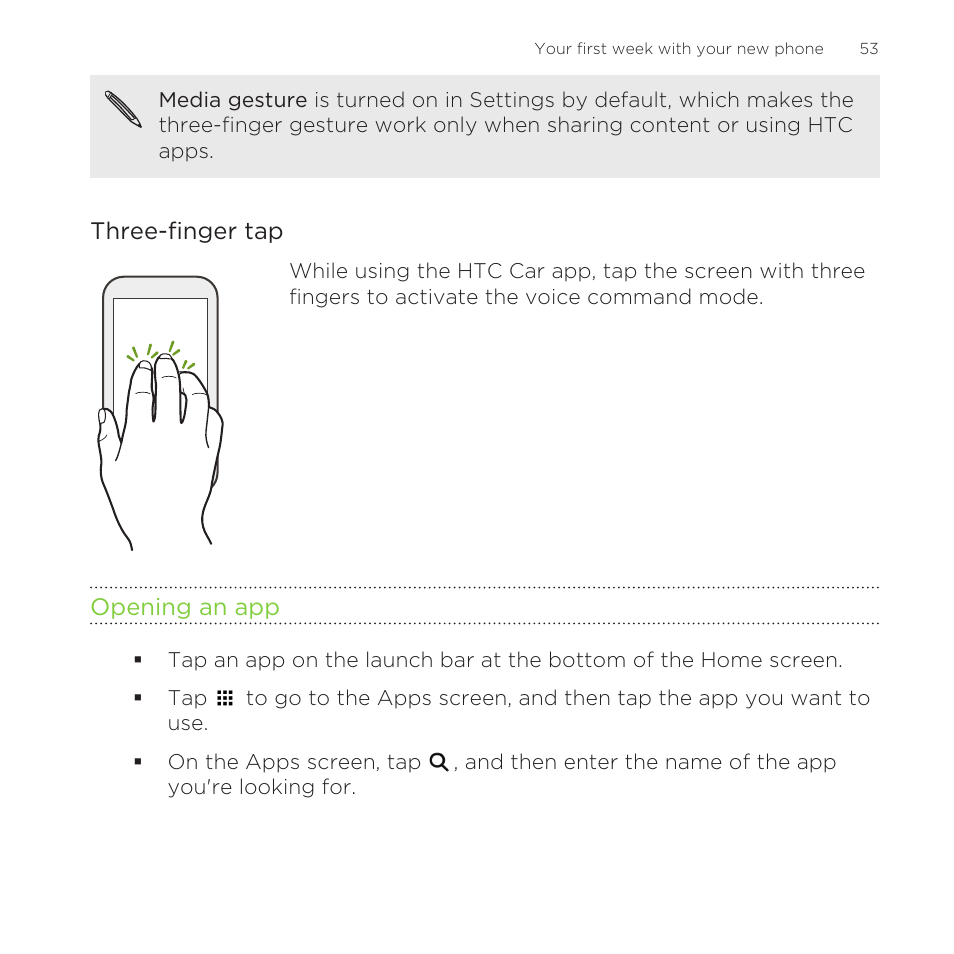 Opening an app | HTC One Remix User Manual | Page 53 / 285