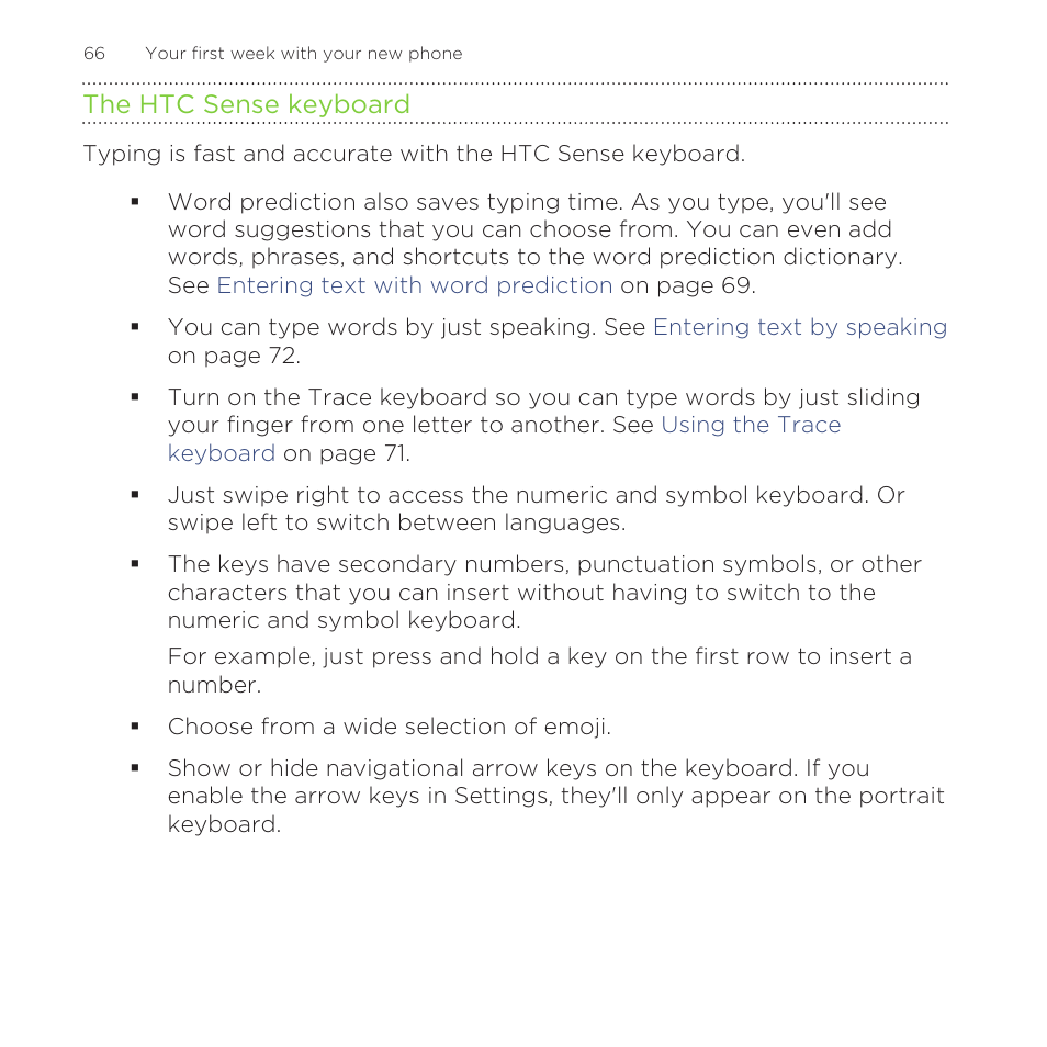 The htc sense keyboard | HTC One Remix User Manual | Page 66 / 285