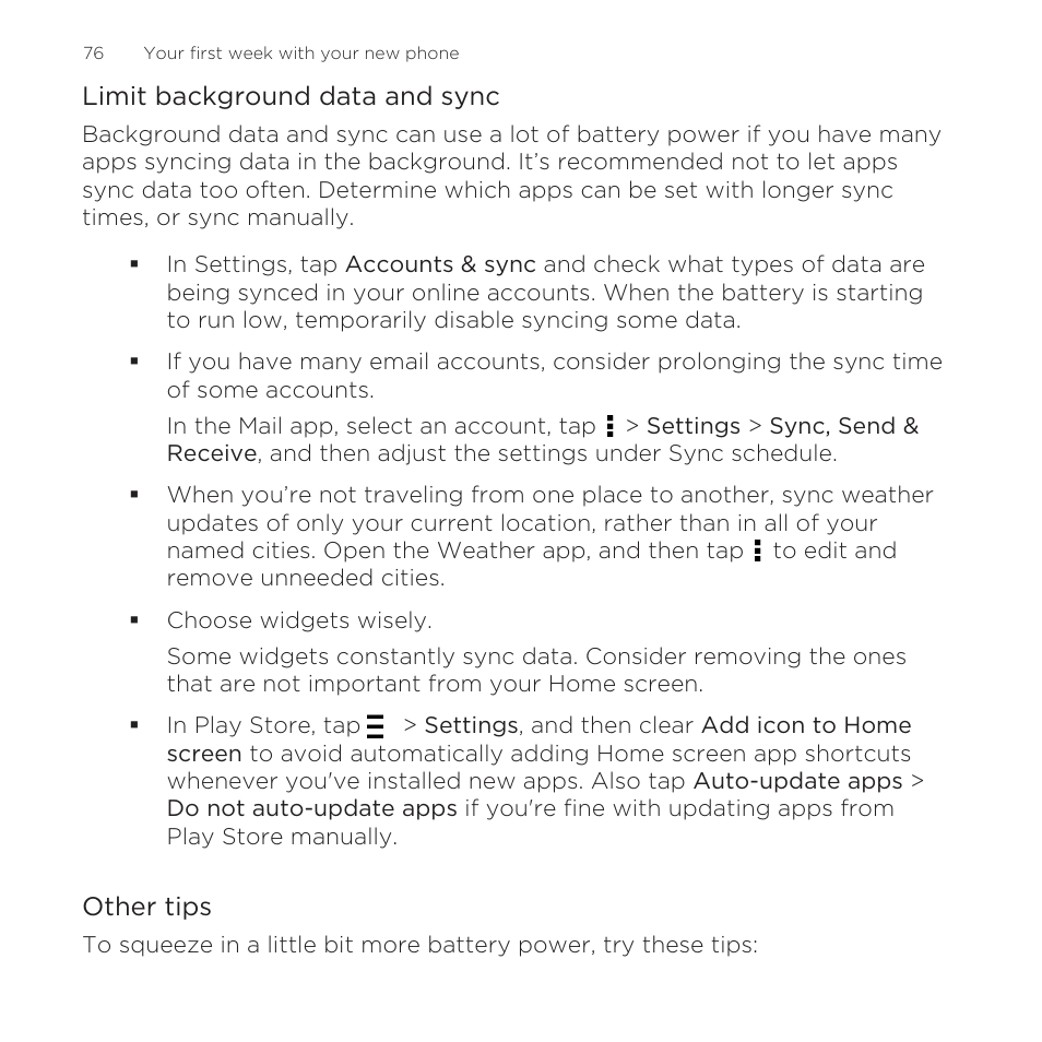 HTC One Remix User Manual | Page 76 / 285