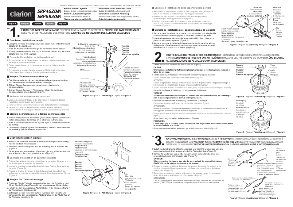 Clarion SRP6920M User Manual | 2 pages