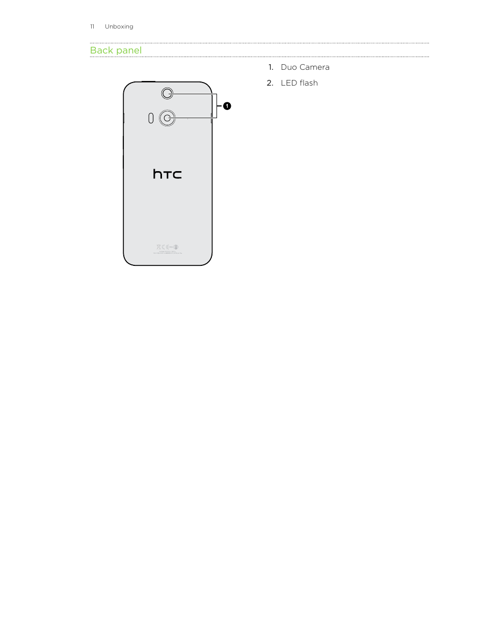 Back panel | HTC Butterfly 2 User Manual | Page 11 / 216