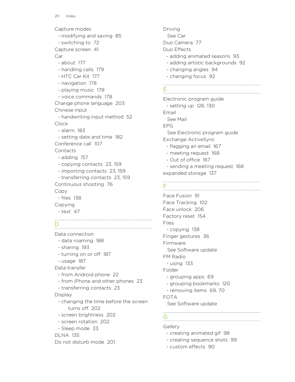 HTC Butterfly 2 User Manual | Page 211 / 216