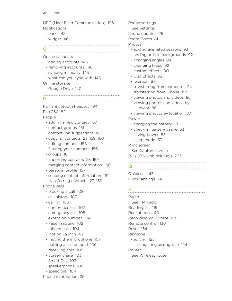 HTC Butterfly 2 User Manual | Page 214 / 216