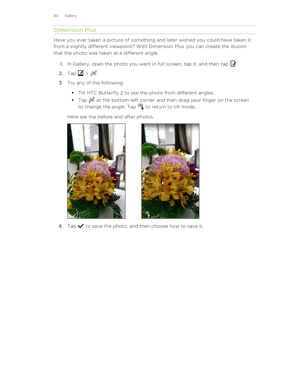 Dimension plus | HTC Butterfly 2 User Manual | Page 94 / 216