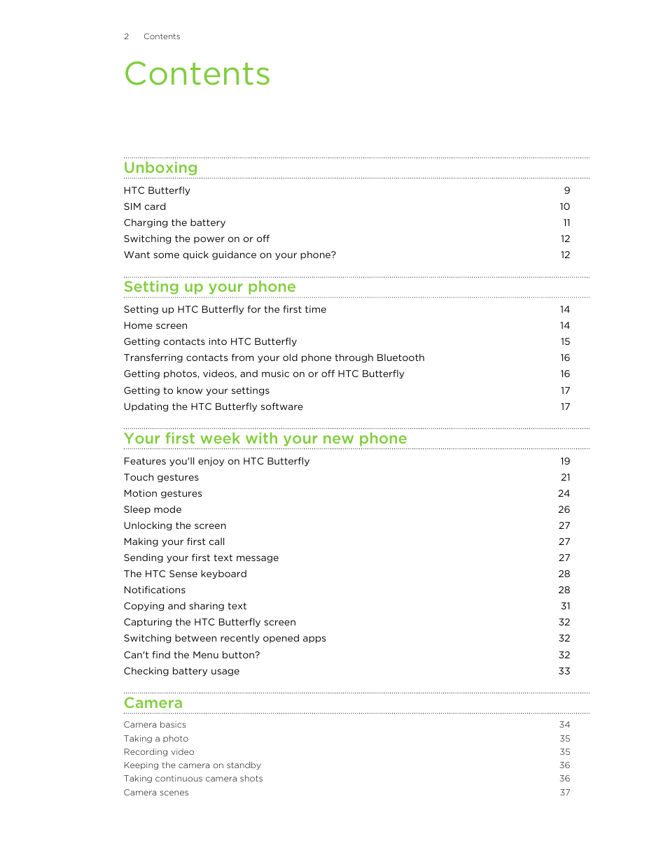 HTC Butterfly User Manual | Page 2 / 211