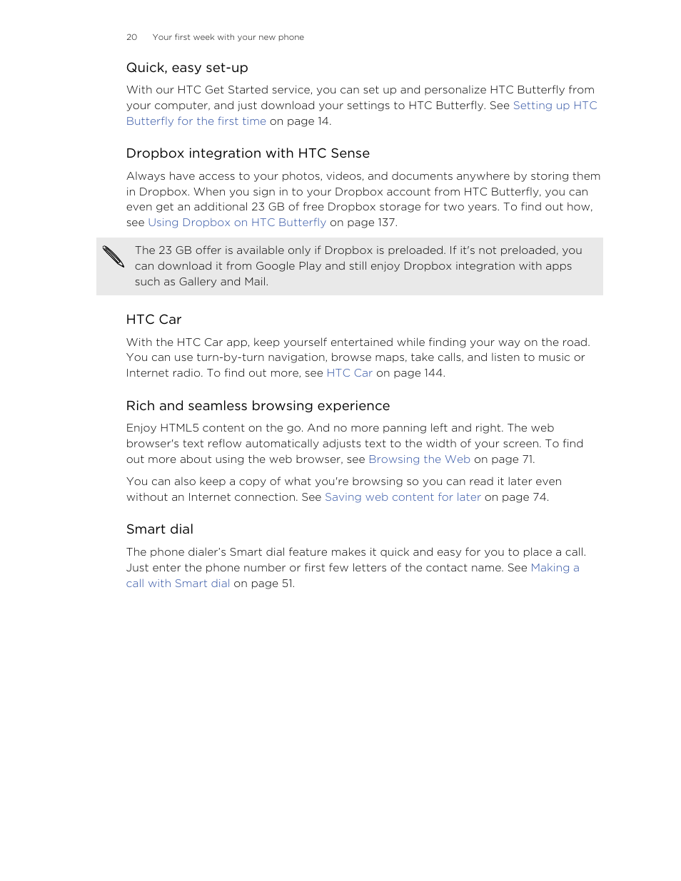 HTC Butterfly User Manual | Page 20 / 211