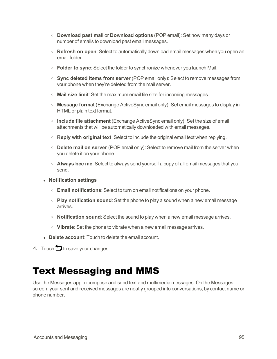 Text messaging and mms | HTC One E8 User Manual | Page 108 / 262
