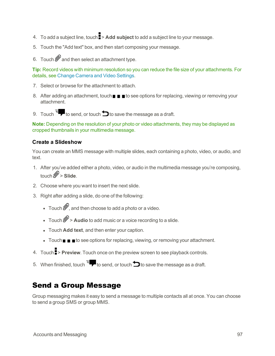 Send a group message | HTC One E8 User Manual | Page 110 / 262