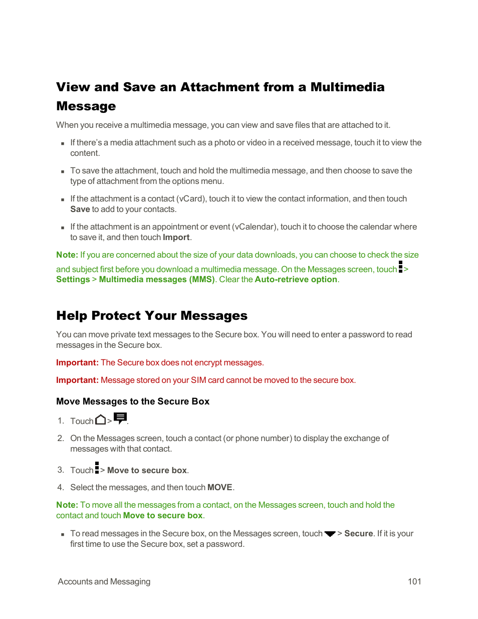 Help protect your messages | HTC One E8 User Manual | Page 114 / 262