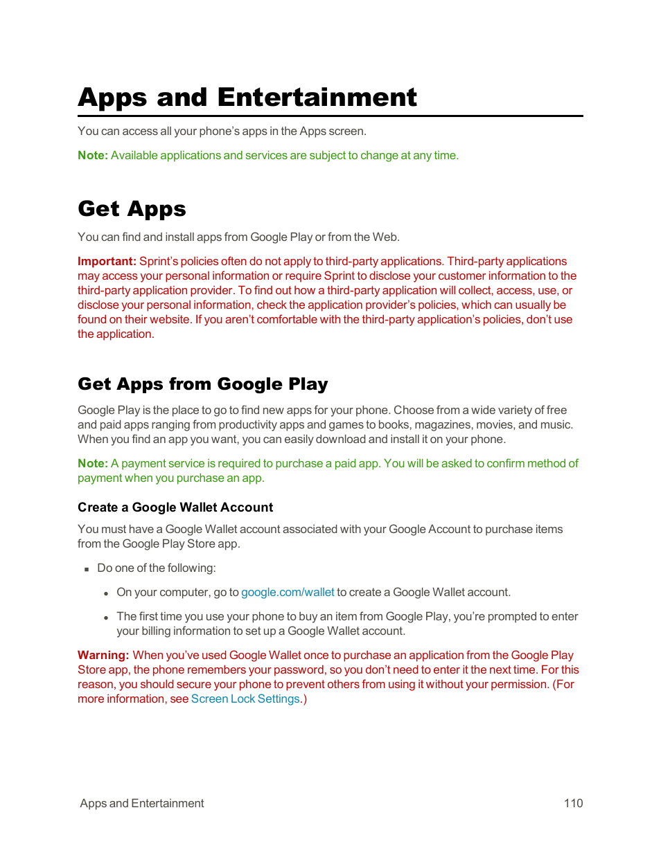 Apps and entertainment, Get apps, Get apps from google play | HTC One E8 User Manual | Page 123 / 262
