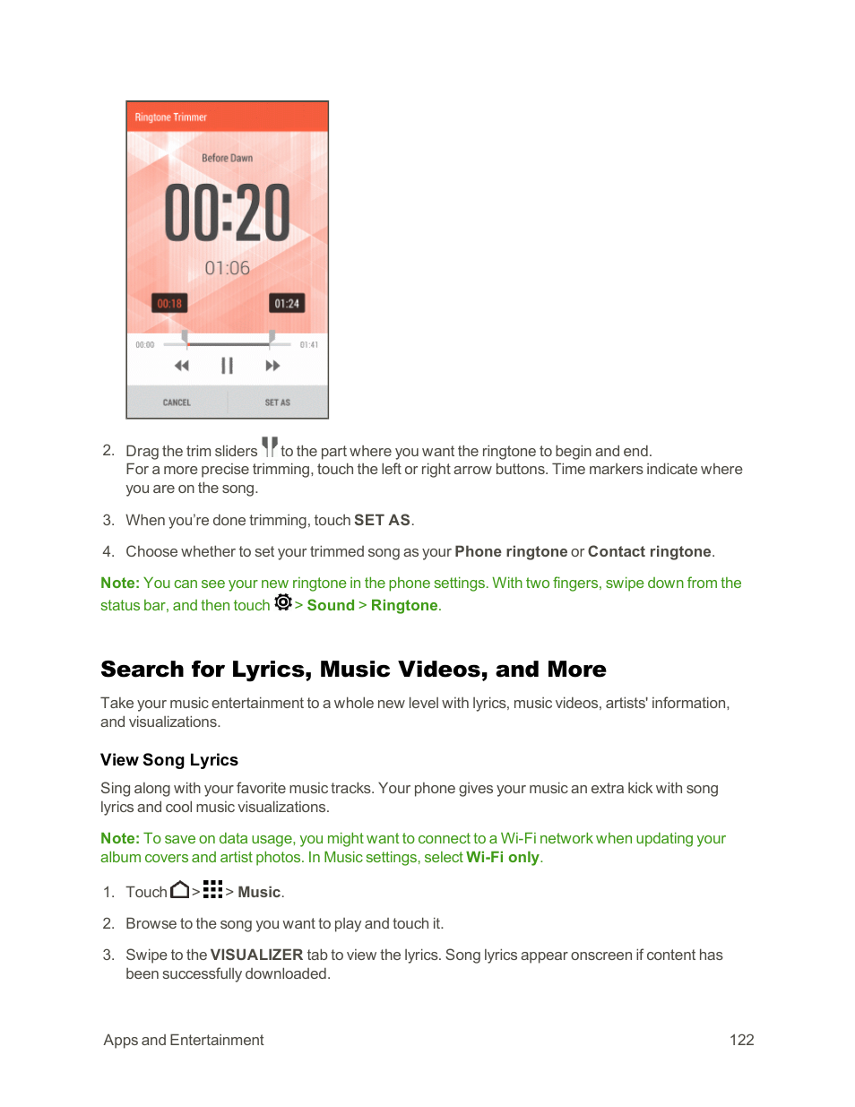 Search for lyrics, music videos, and more | HTC One E8 User Manual | Page 135 / 262