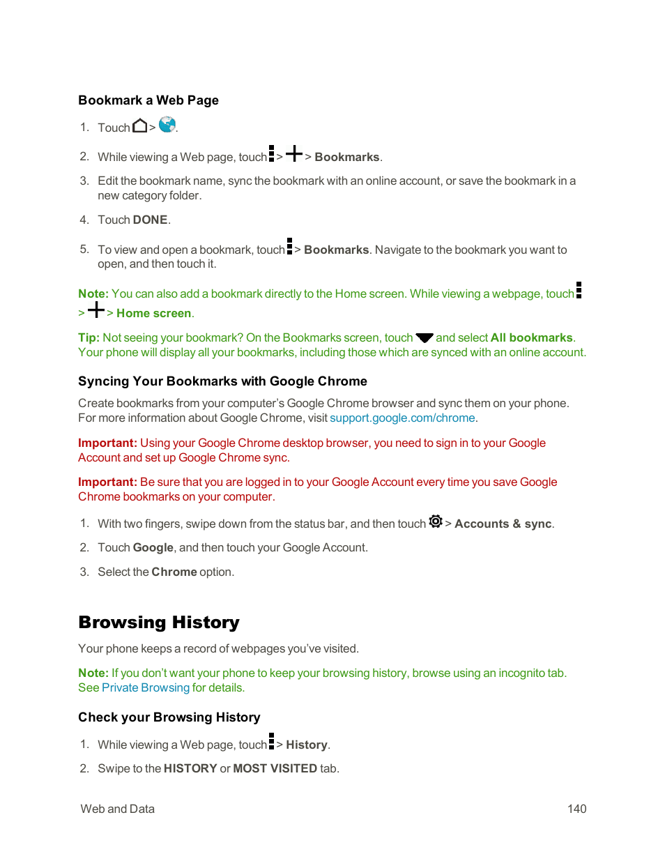 Browsing history | HTC One E8 User Manual | Page 153 / 262
