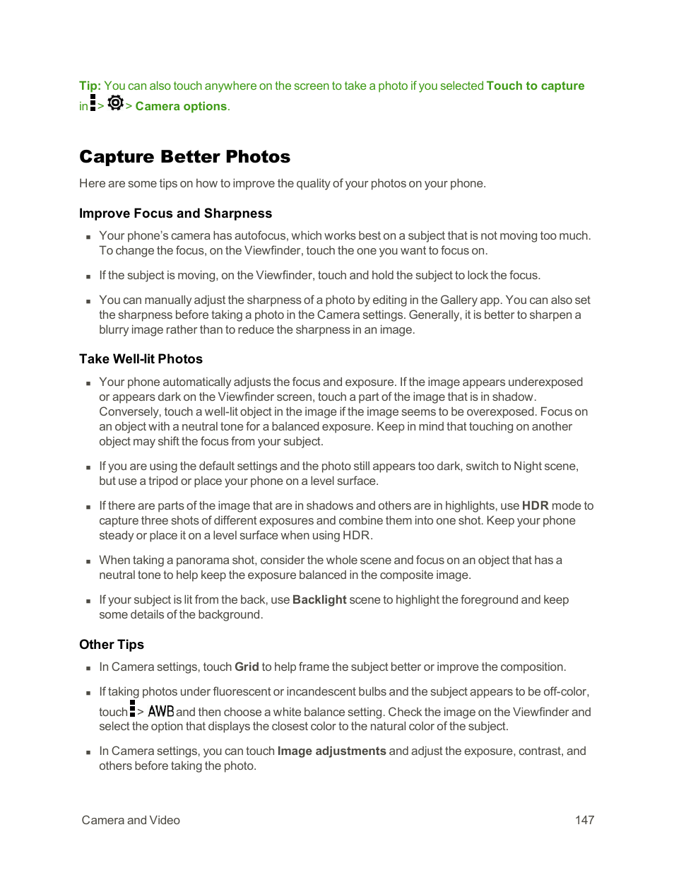 Capture better photos | HTC One E8 User Manual | Page 160 / 262