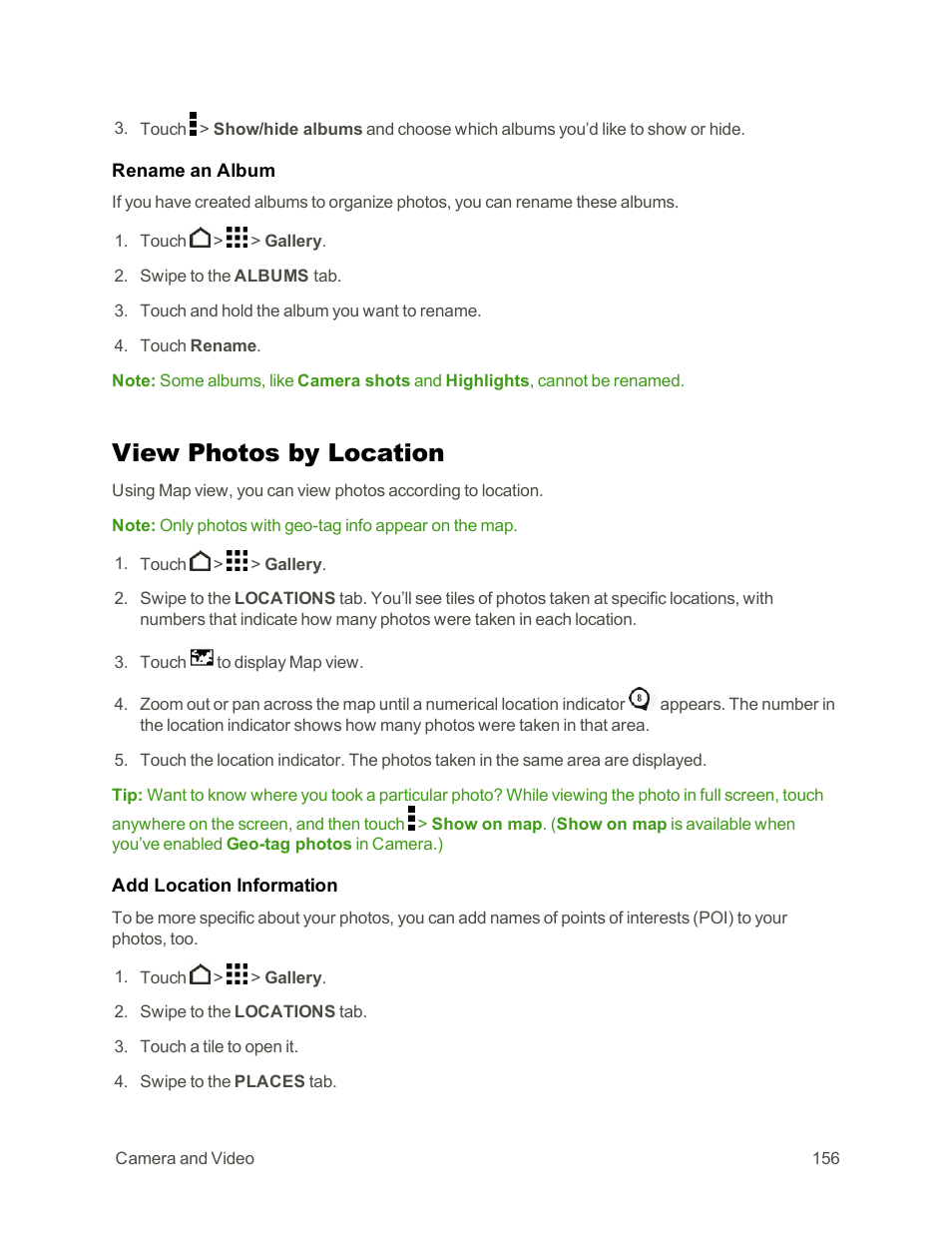 View photos by location | HTC One E8 User Manual | Page 169 / 262