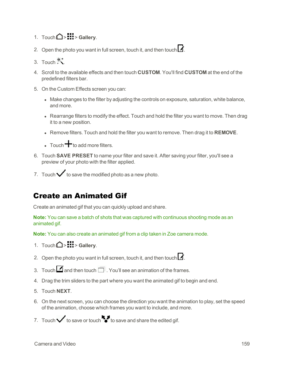 Create an animated gif | HTC One E8 User Manual | Page 172 / 262