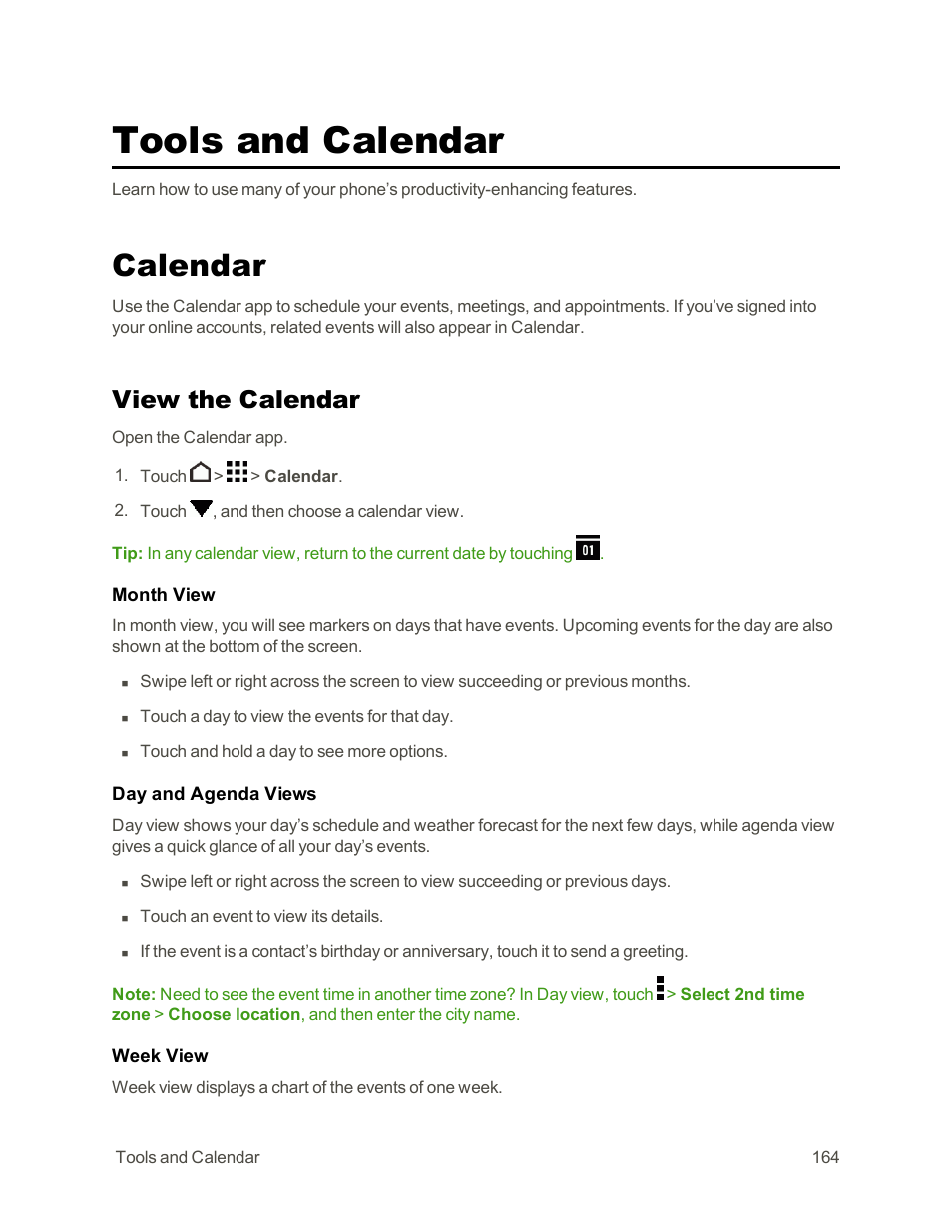 Tools and calendar, Calendar, View the calendar | HTC One E8 User Manual | Page 177 / 262