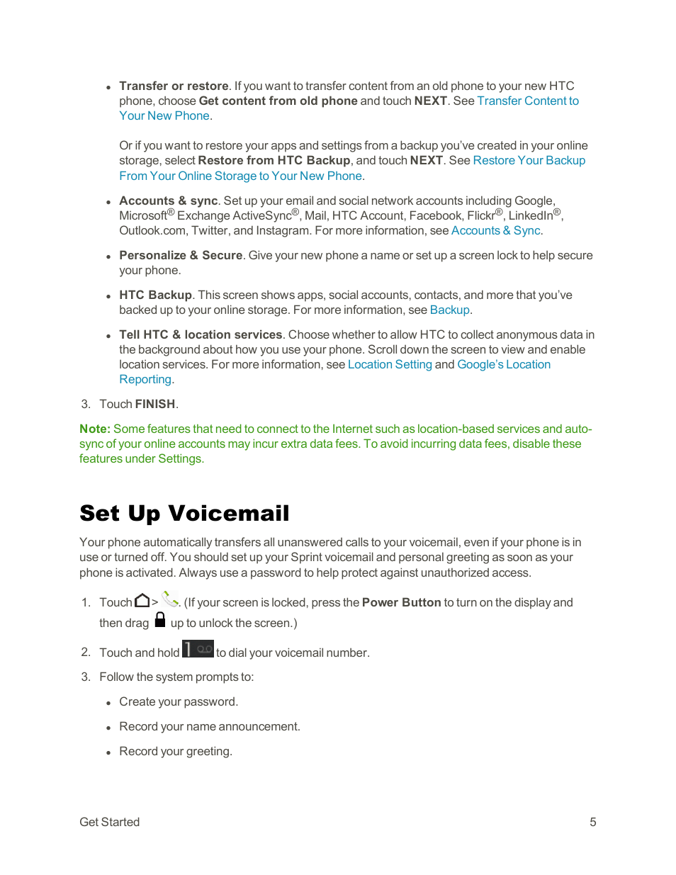 Set up voicemail | HTC One E8 User Manual | Page 18 / 262