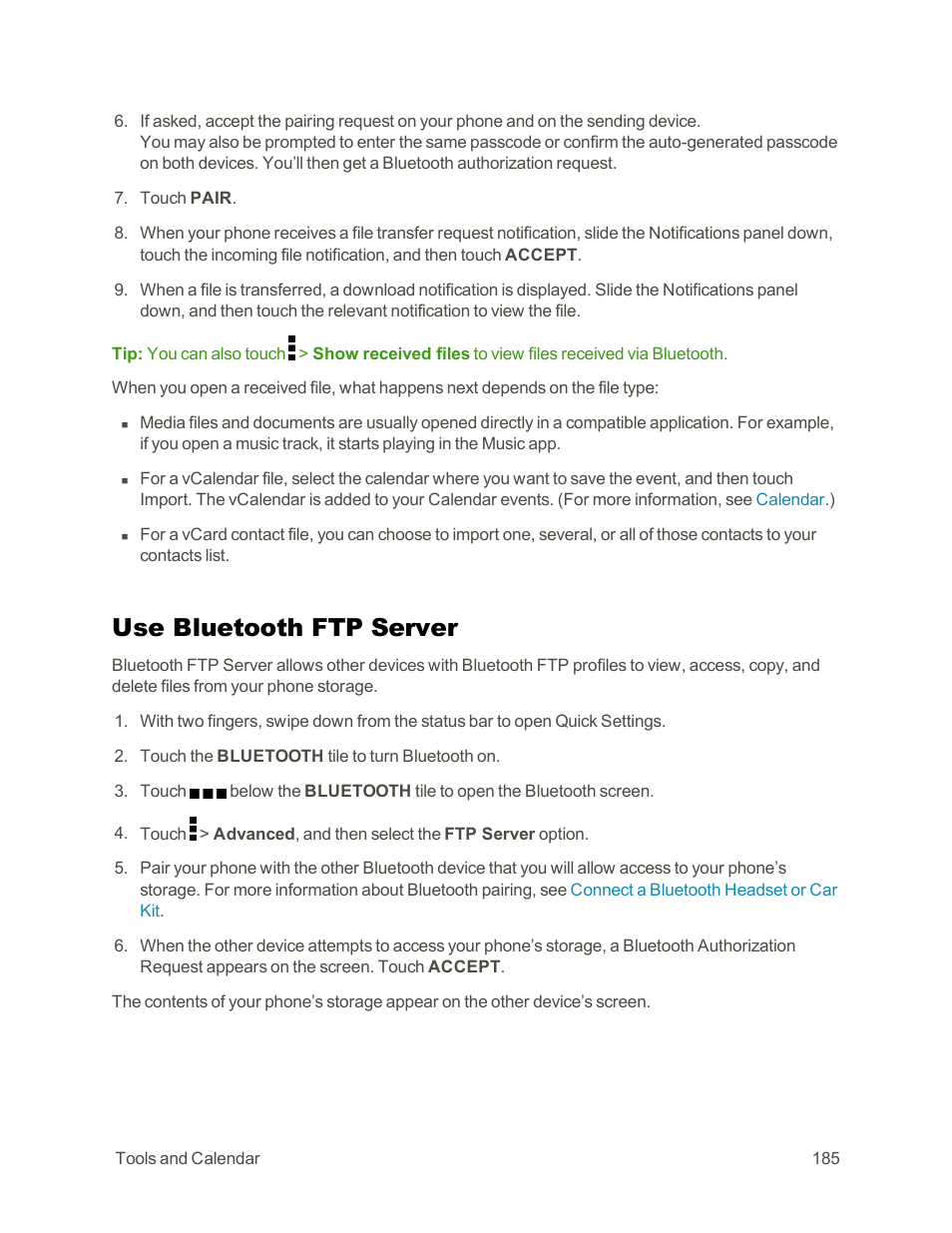 Use bluetooth ftp server | HTC One E8 User Manual | Page 198 / 262