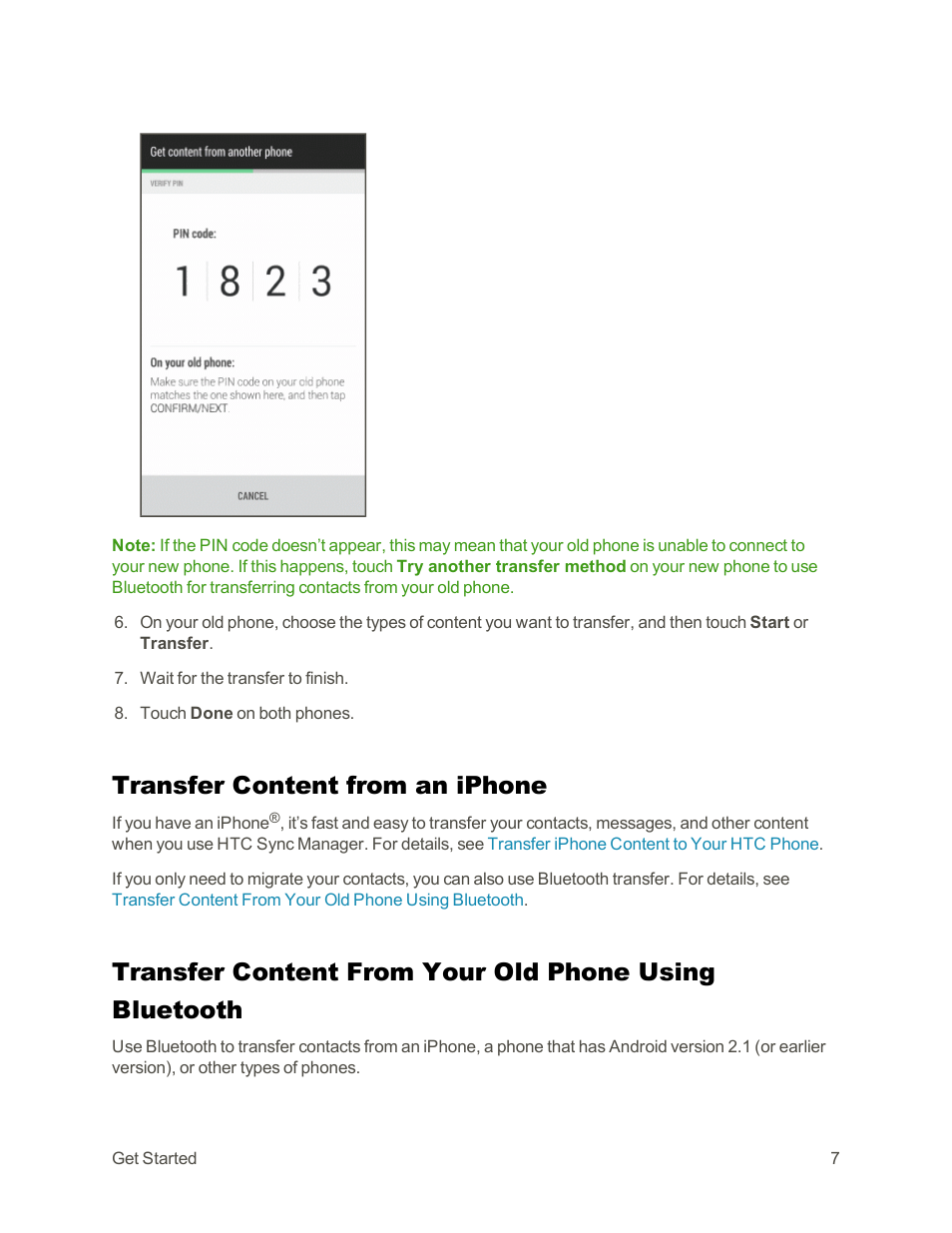 Transfer content from an iphone | HTC One E8 User Manual | Page 20 / 262