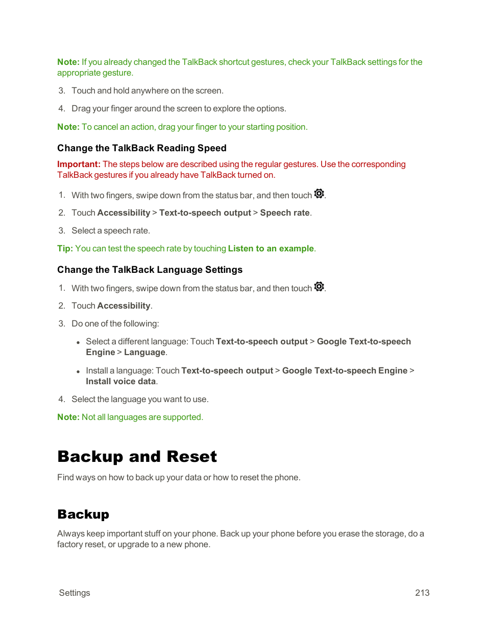 Backup and reset, Backup | HTC One E8 User Manual | Page 226 / 262