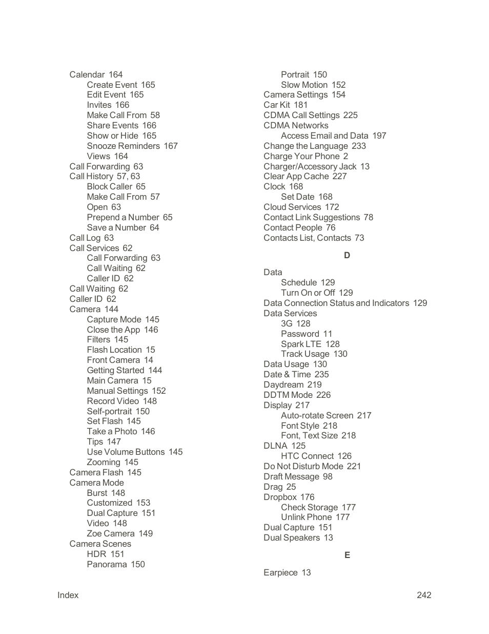 HTC One E8 User Manual | Page 255 / 262