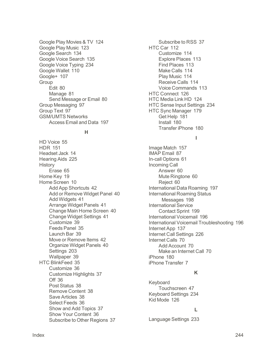 HTC One E8 User Manual | Page 257 / 262