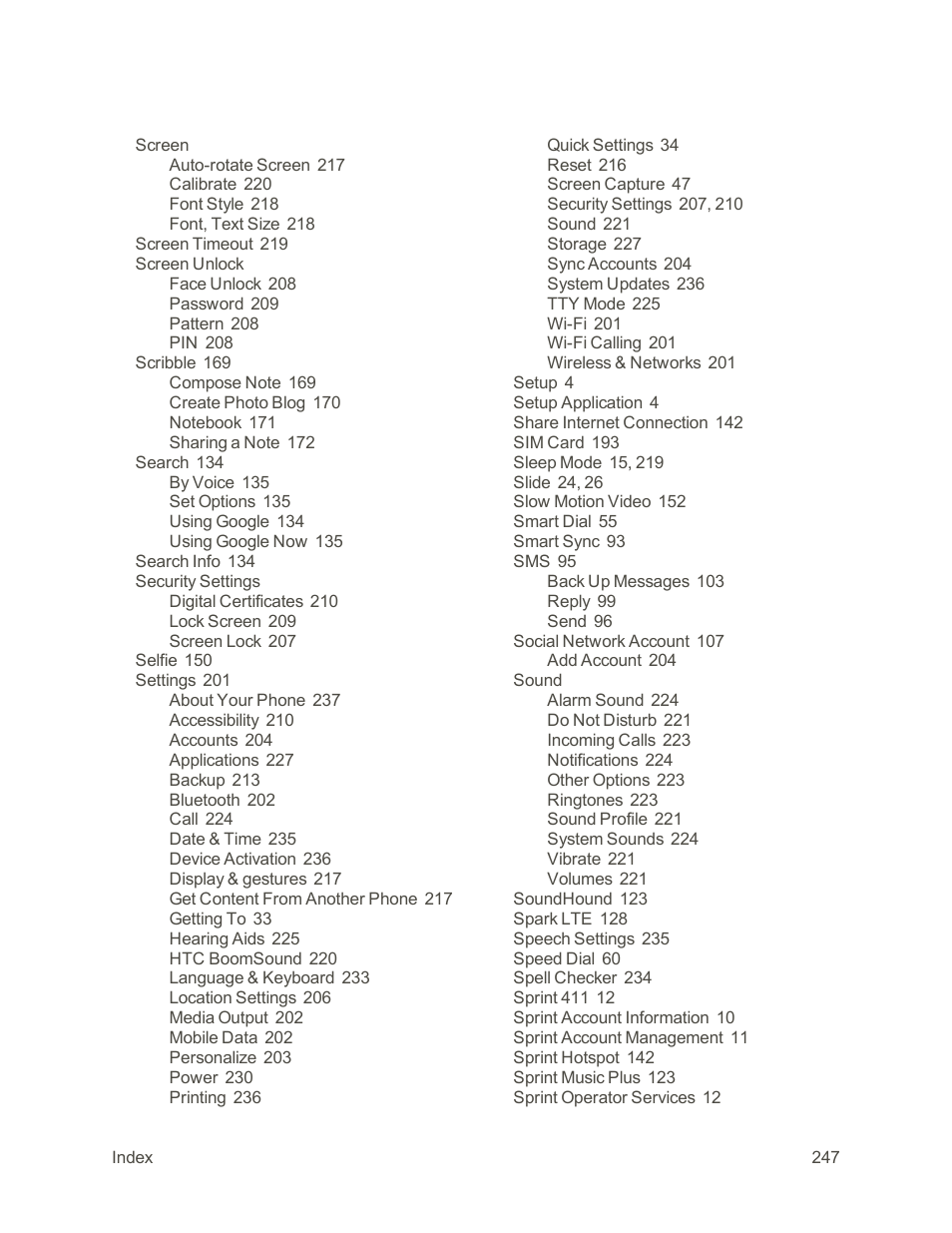 HTC One E8 User Manual | Page 260 / 262