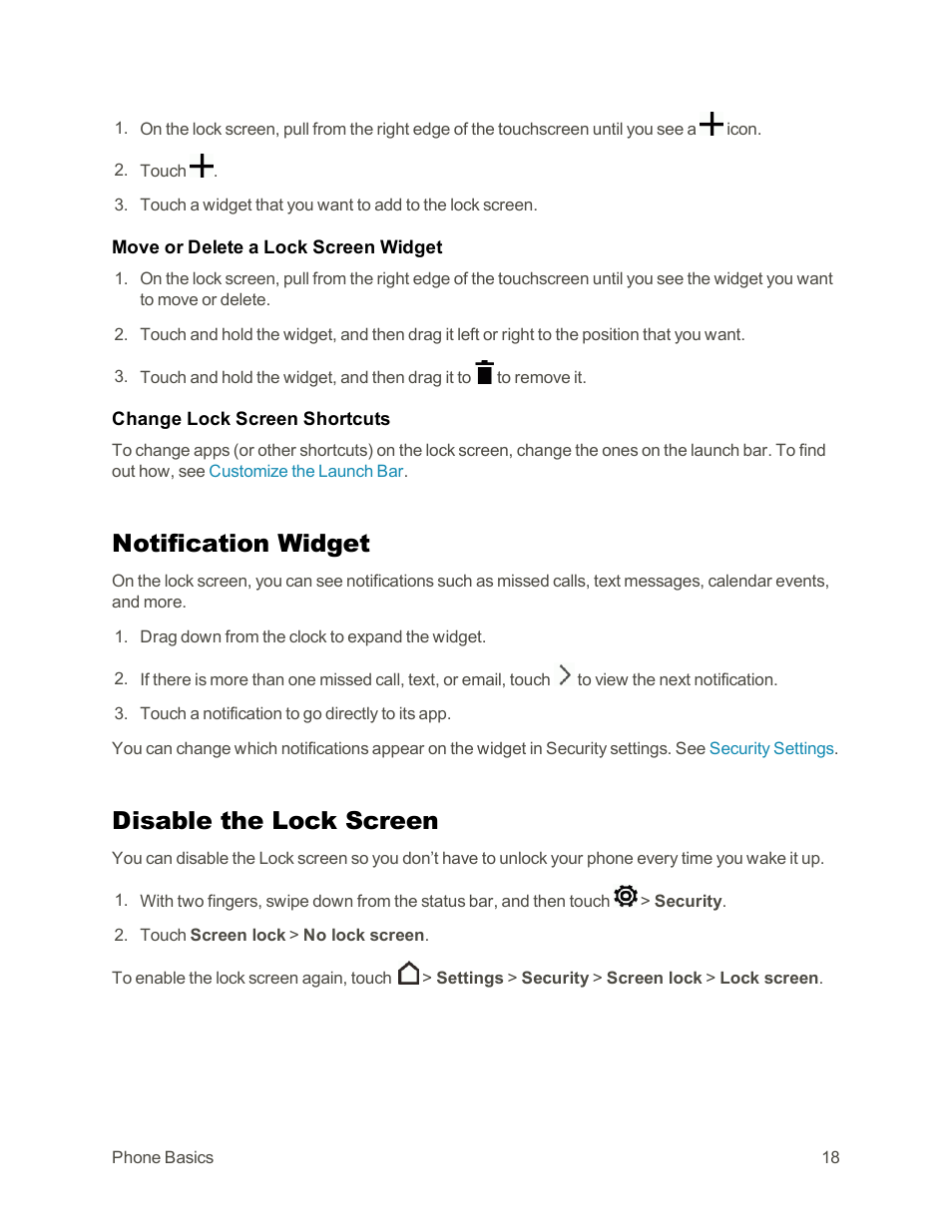 Notification widget, Disable the lock screen | HTC One E8 User Manual | Page 31 / 262