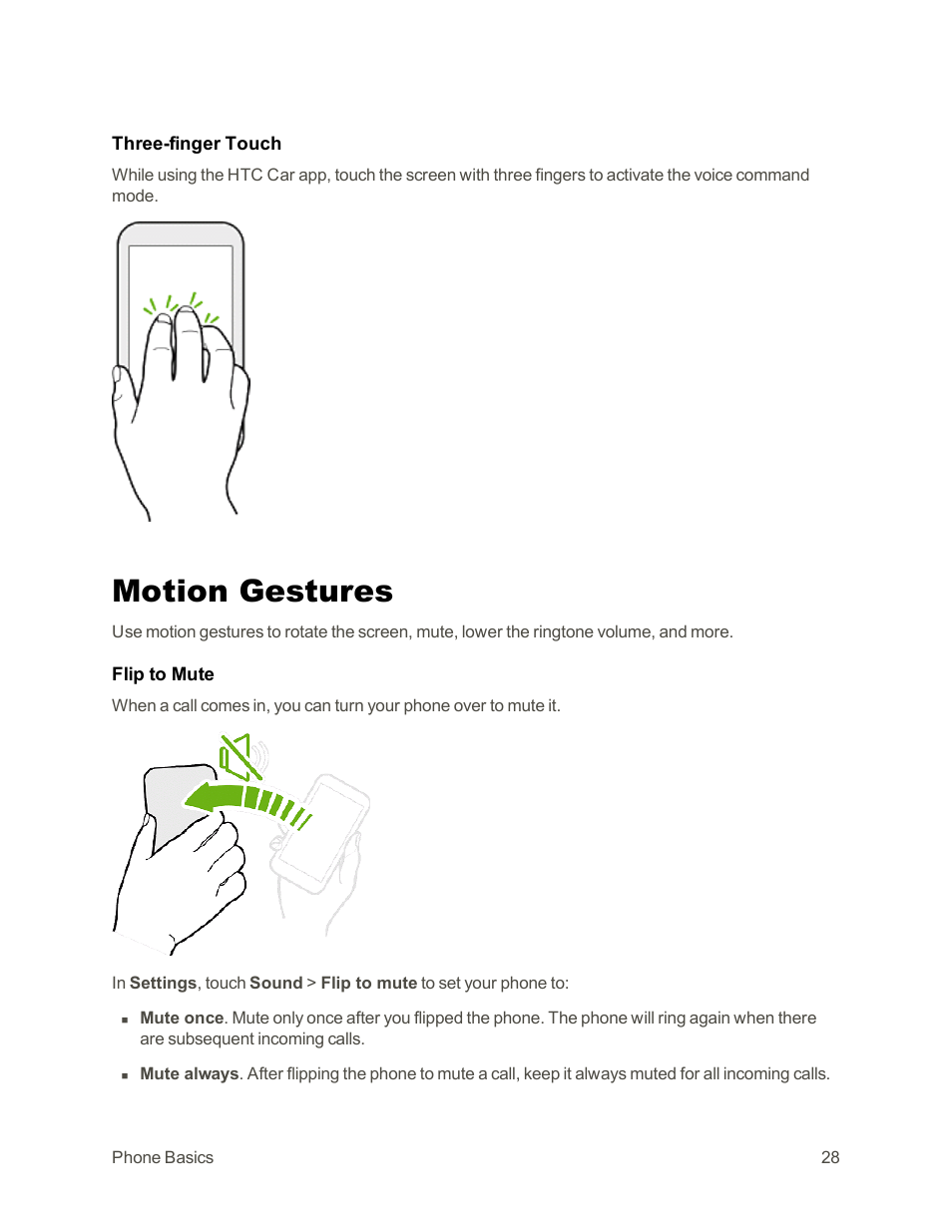 Motion gestures | HTC One E8 User Manual | Page 41 / 262