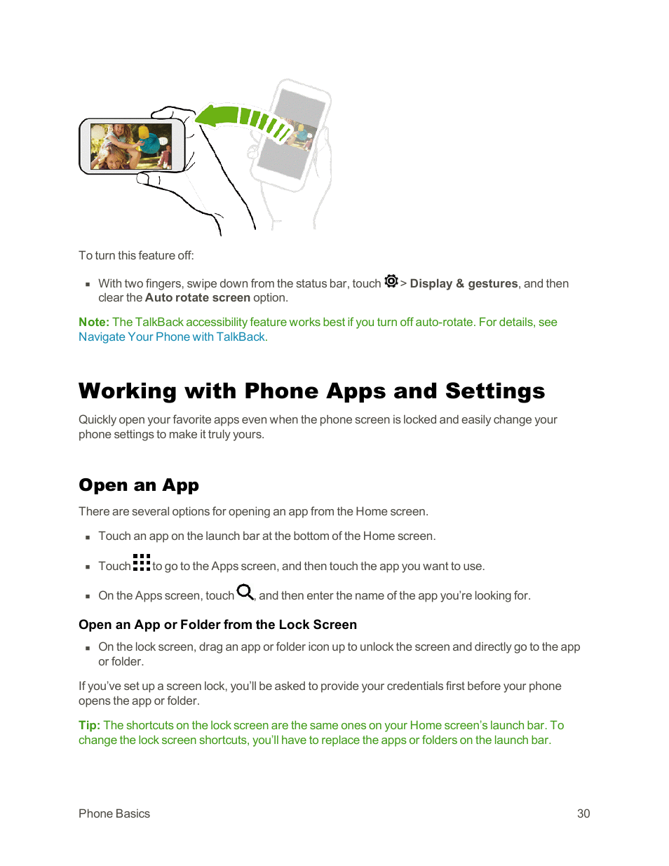 Working with phone apps and settings, Open an app | HTC One E8 User Manual | Page 43 / 262