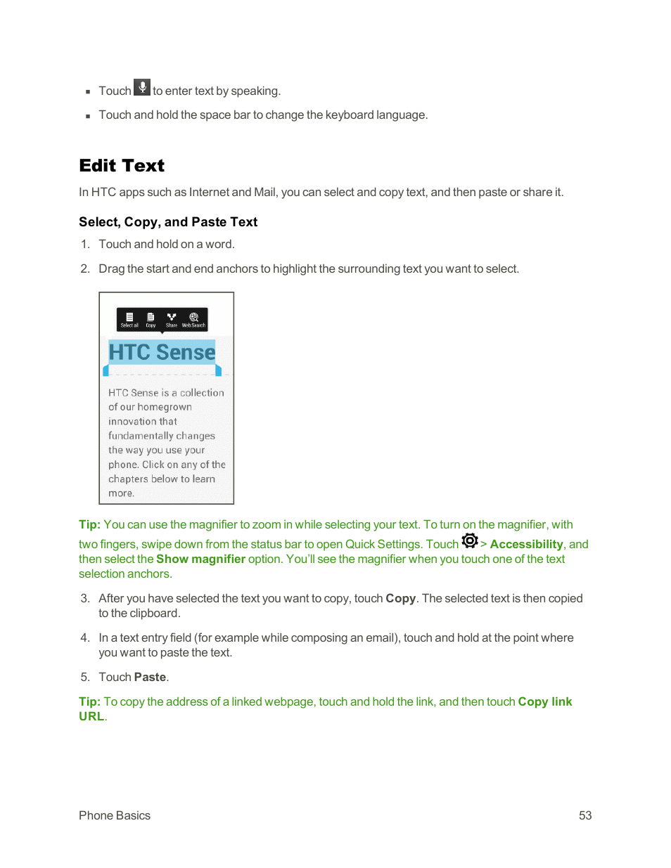 Edit text | HTC One E8 User Manual | Page 66 / 262