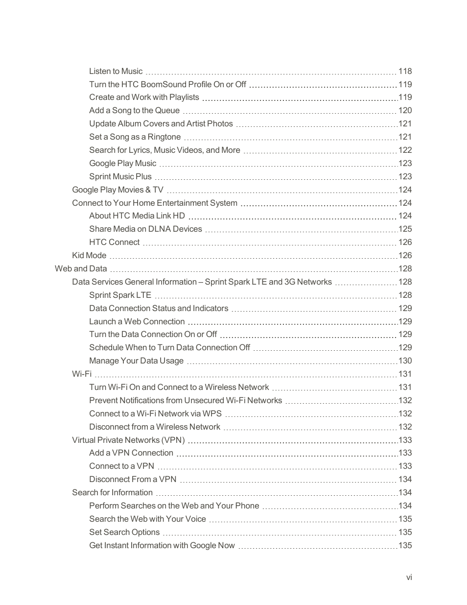 HTC One E8 User Manual | Page 7 / 262